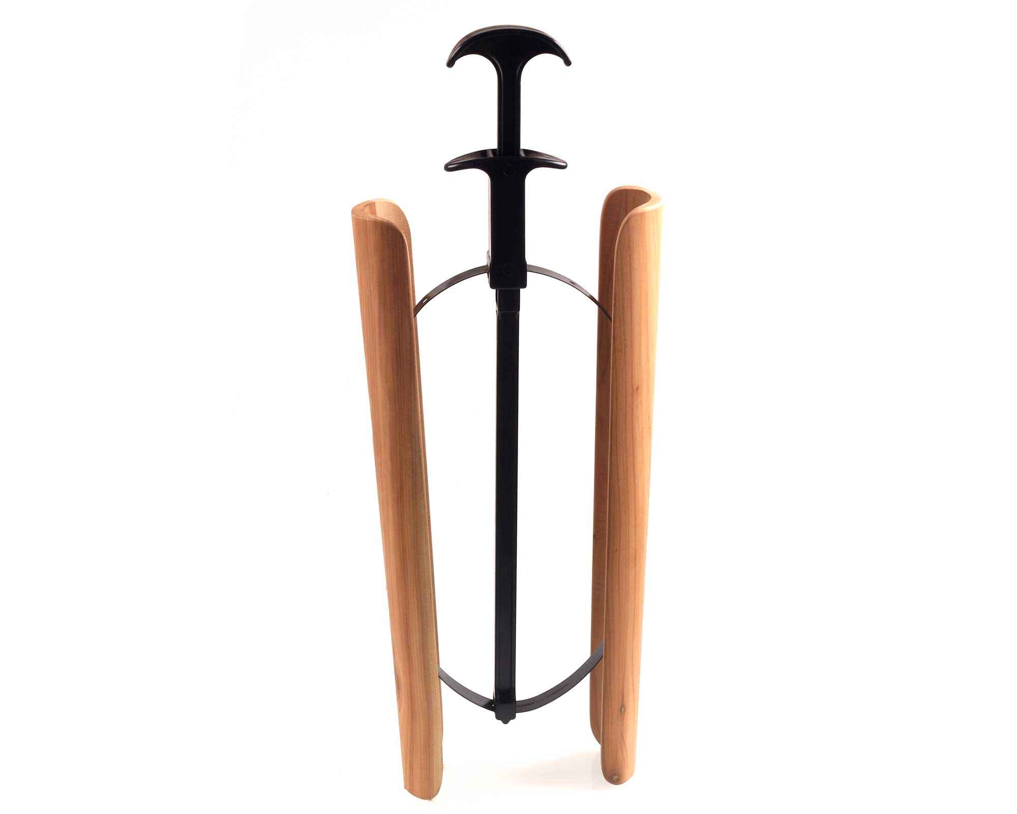 1 Pair Tall Cedar Wood Boot Shaper with Handle and Spring - Image 3