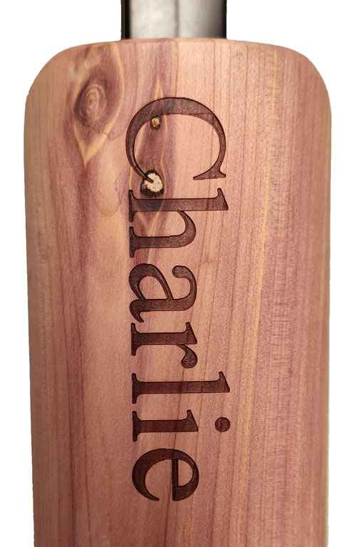 1 Pair Tall Cedar Wood Boot Shaper with Handle and Spring - Image 4