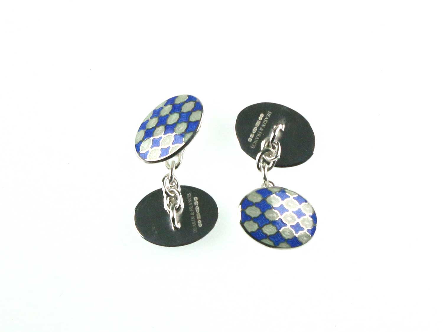 Harlequin Sterling Silver and Vitreous Enamel Cufflinks 211