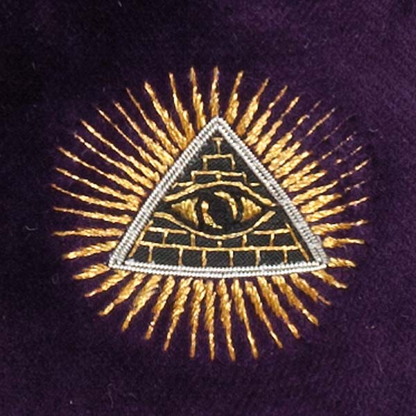 All Seeing Eye Motif Embroidered Velvet Slipper - Image 2