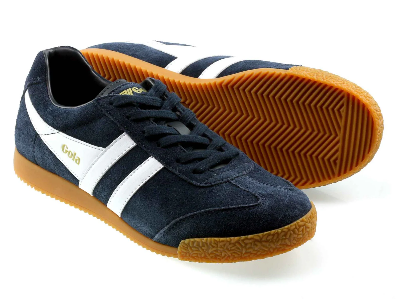 Harrier Ladies Navy White Suede Classic Trainers