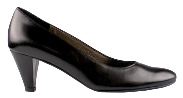 AVELLINO Ladies Black Calf Court Shoe - Image 2