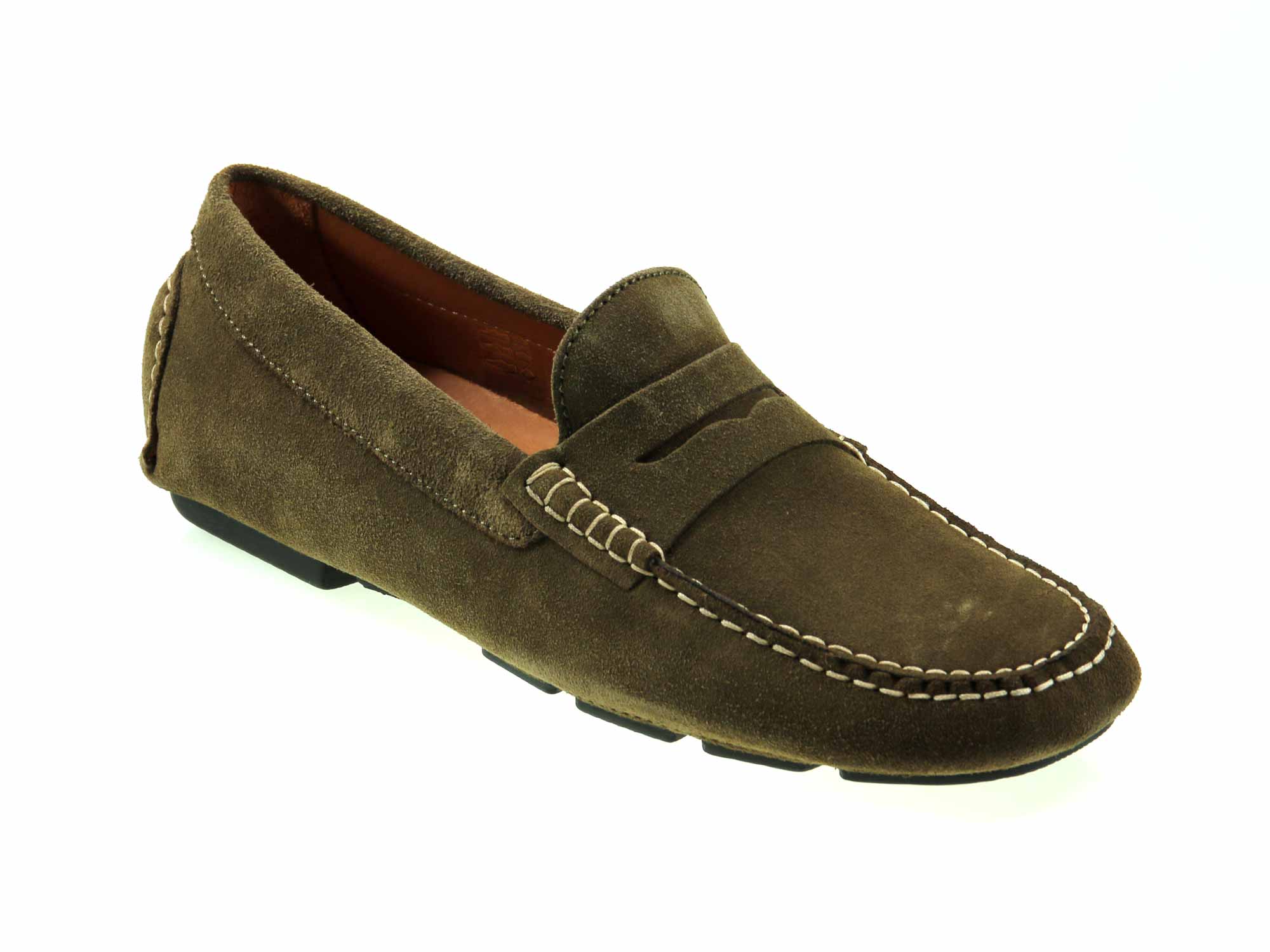 AVOLA Mens Green Khaki Suede Driving Shoe