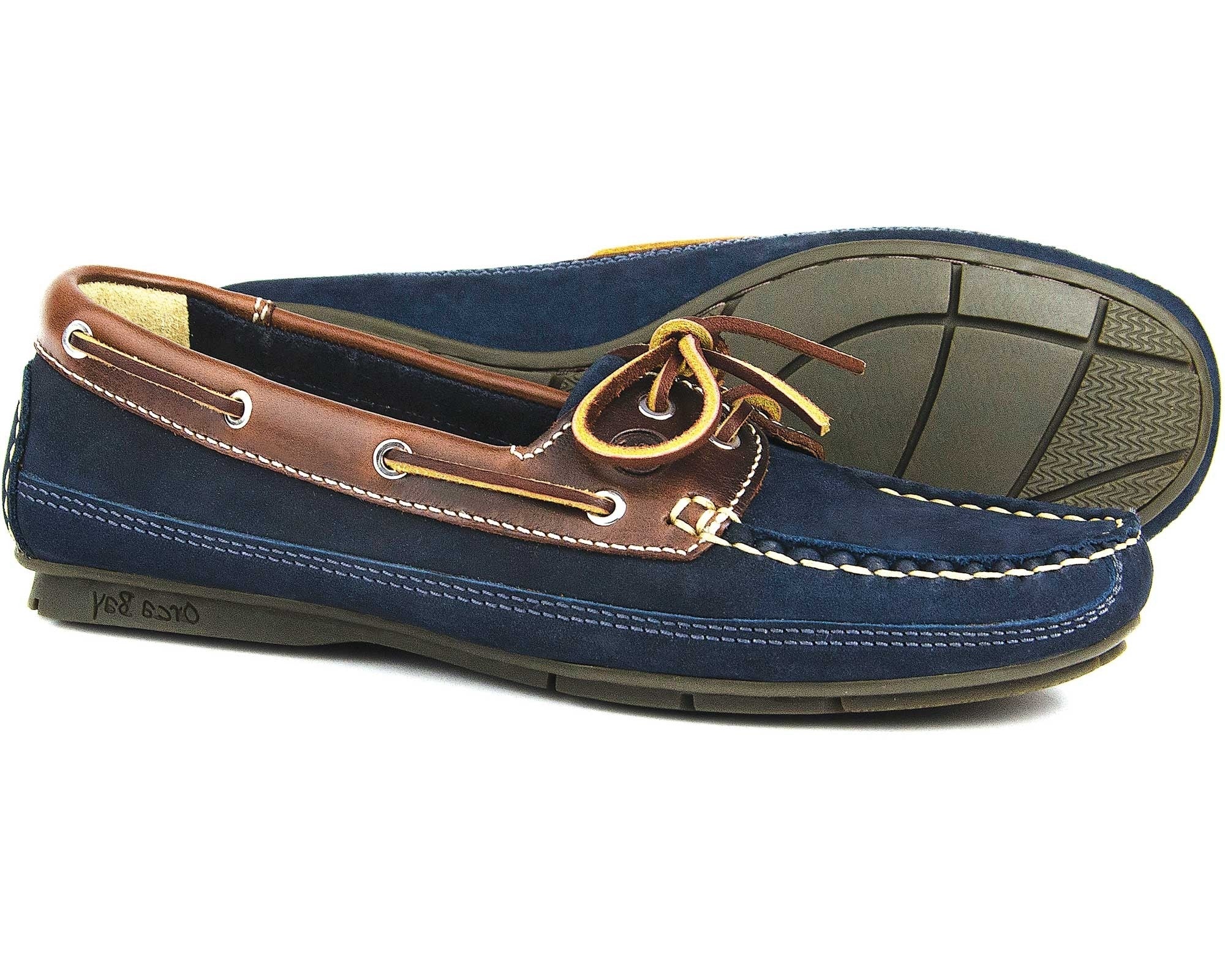 Bahamas Ladies Indigo and Saddle Brown Deck Shoe
