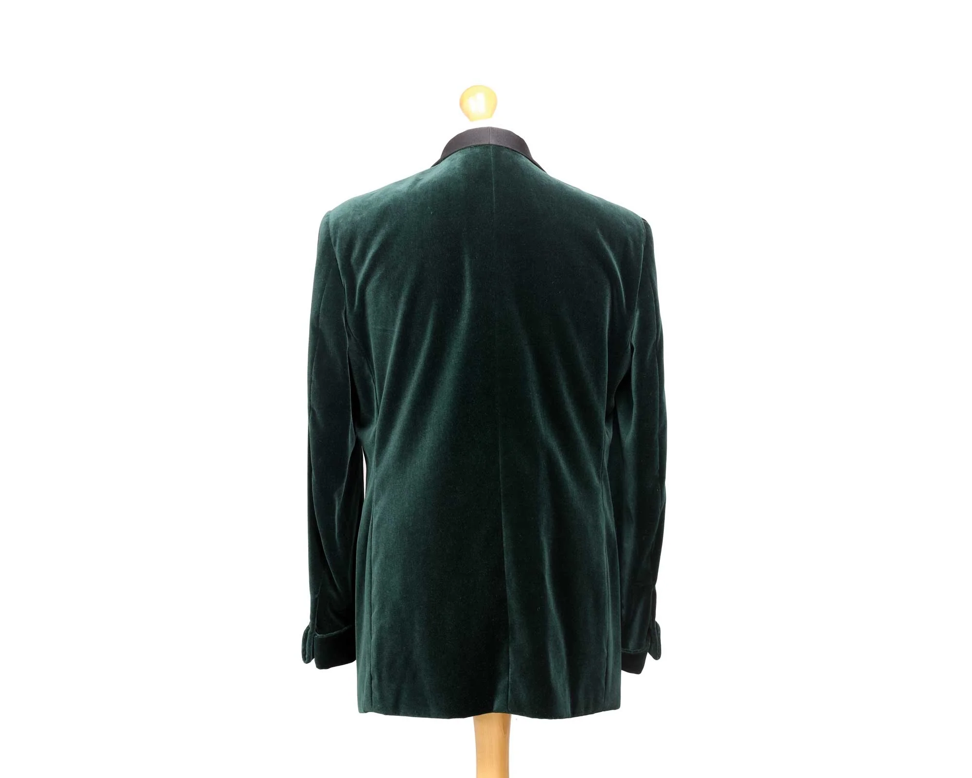 Bottle Green Velvet Smoking Jacket - Image 5