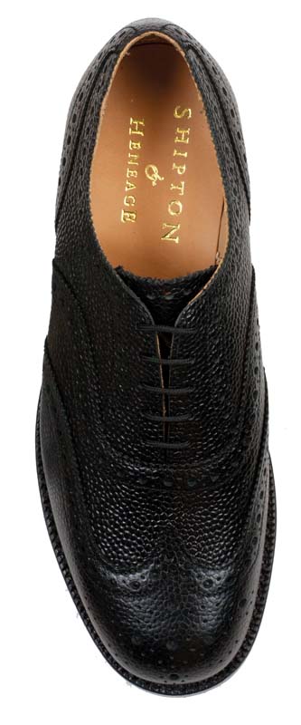 Braemar Black Grain Leather Brogue - Image 3