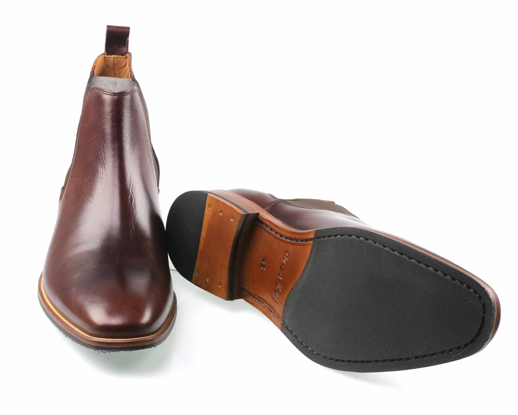 Brompton Mens Elk Brown Leather Chelsea Boot - Image 2