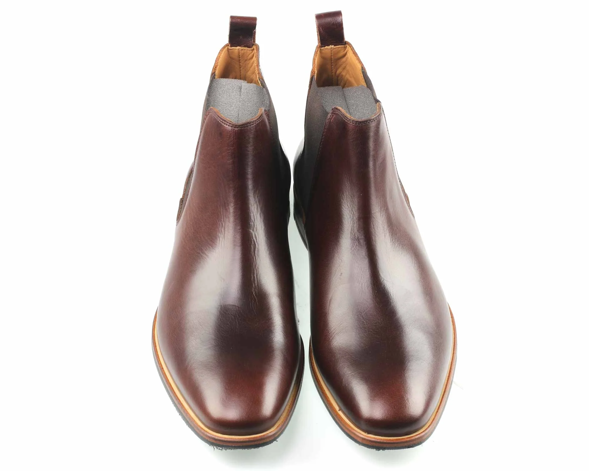 Brompton Mens Elk Brown Leather Chelsea Boot - Image 3