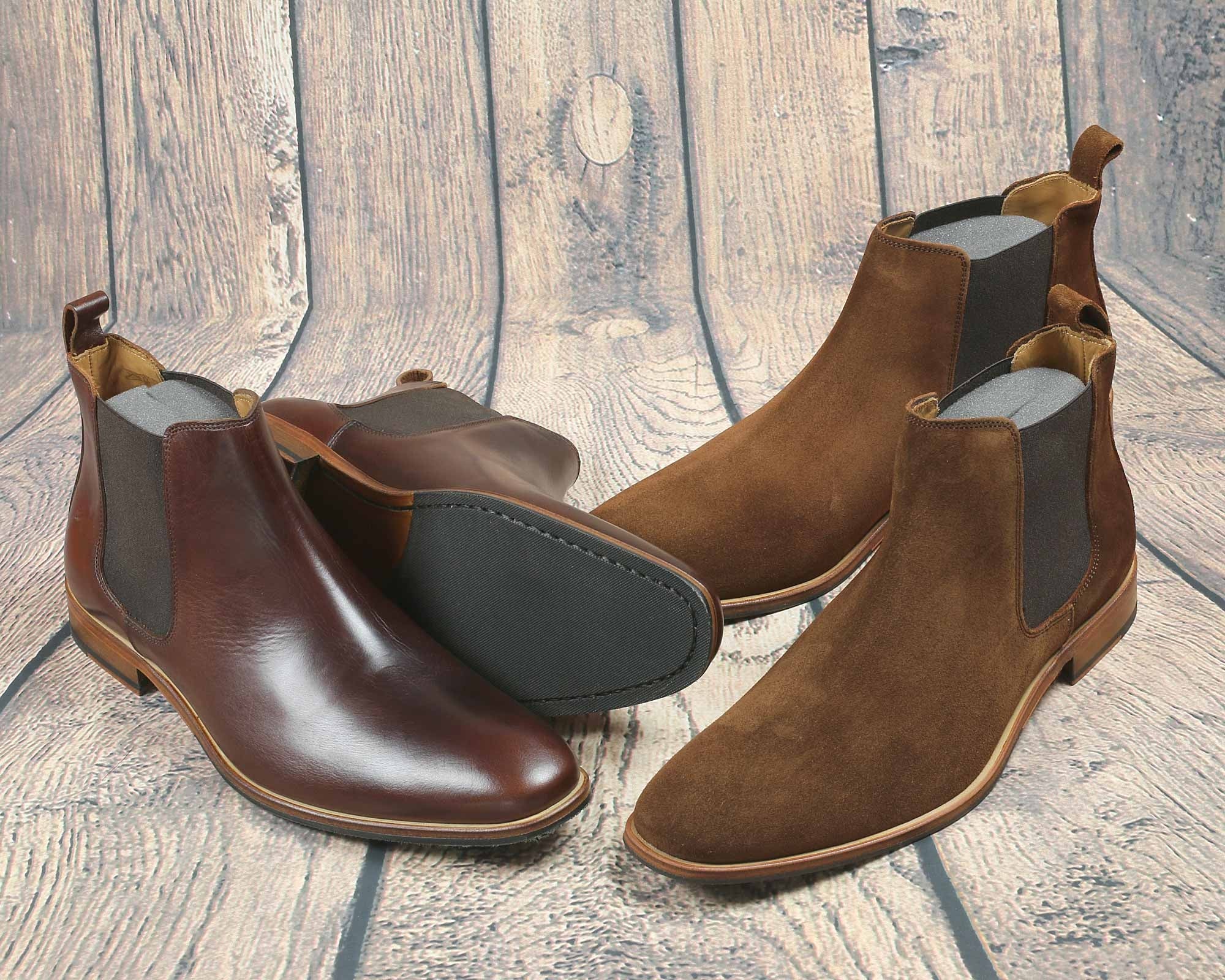 Brompton Mens Elk Brown Leather Chelsea Boot - Image 4