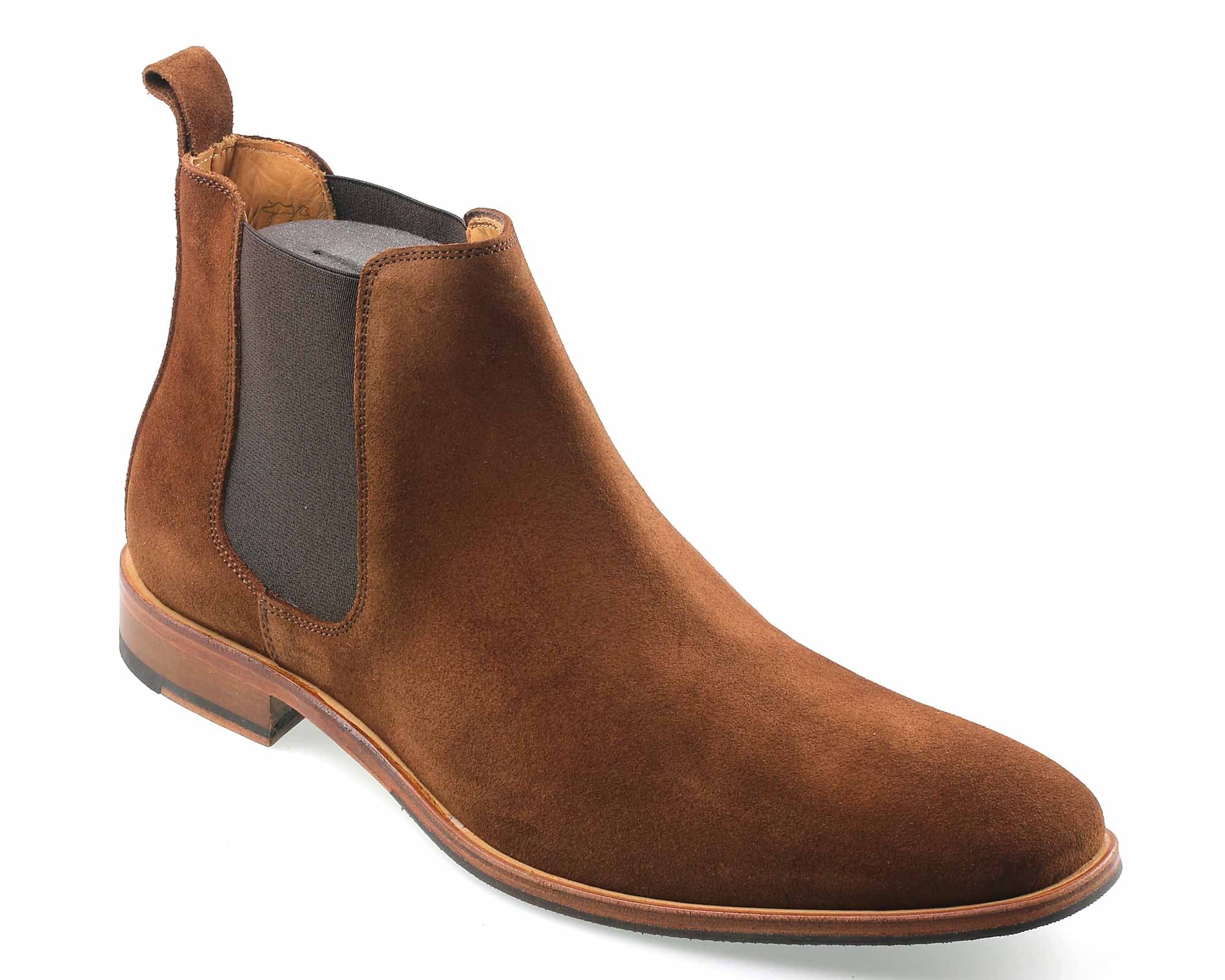 Brompton Mens Light Brown Suede Chelsea Boot