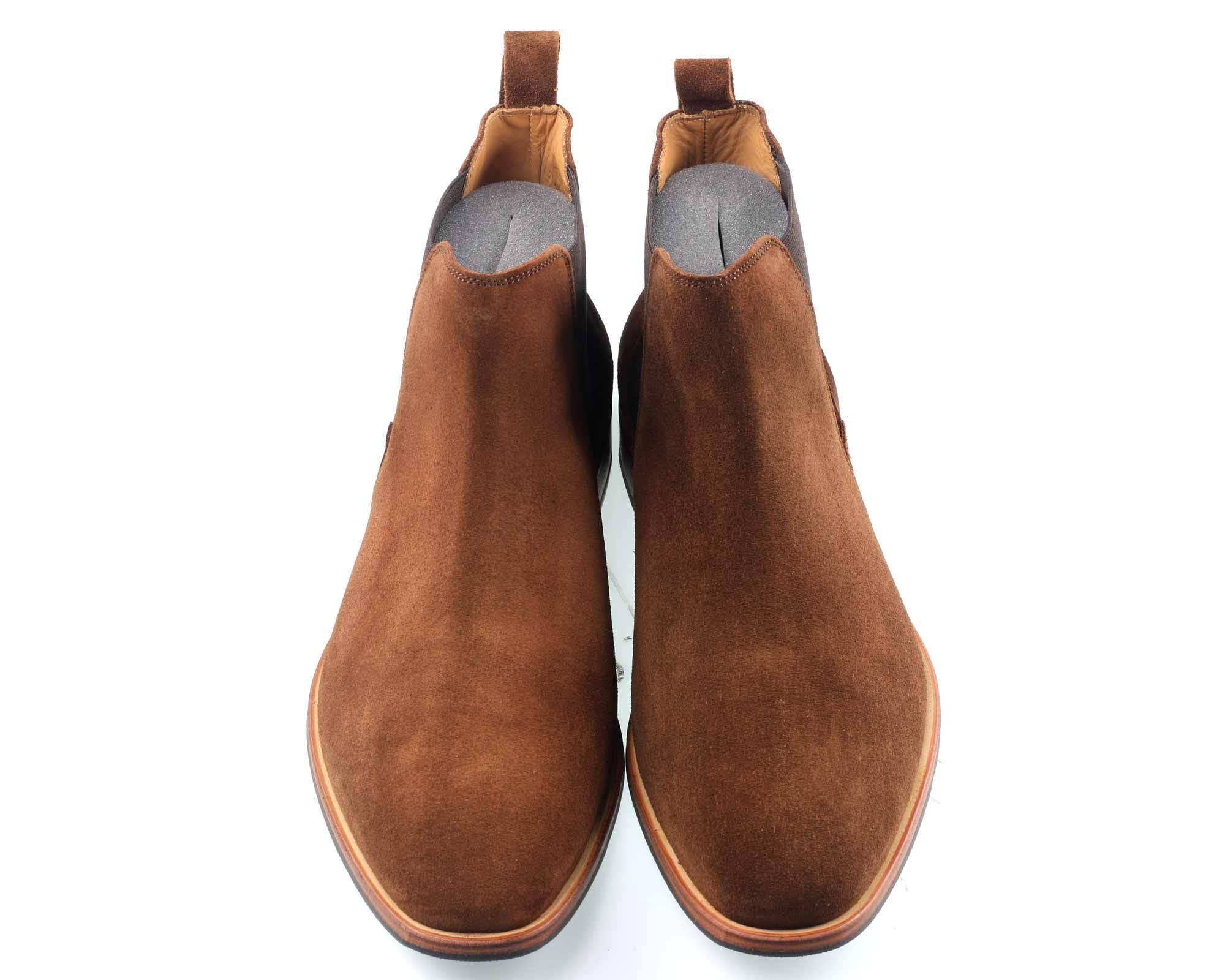 Brompton Mens Light Brown Suede Chelsea Boot - Image 4