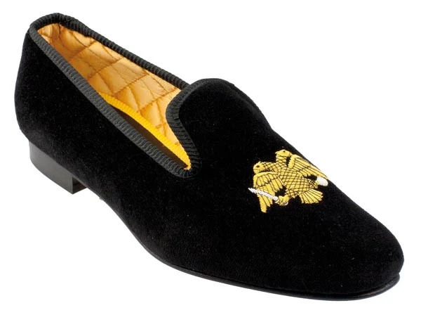Byzantine Eagle Motif Embroidered Velvet Slipper