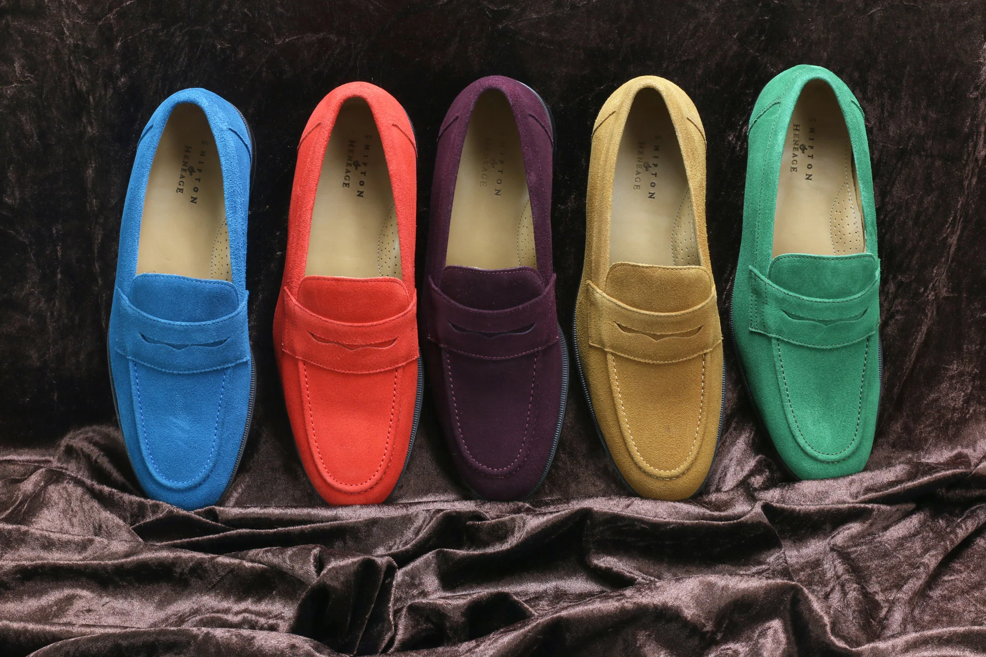 Calder Mens Chilli Red Suede English Loafer - Image 3