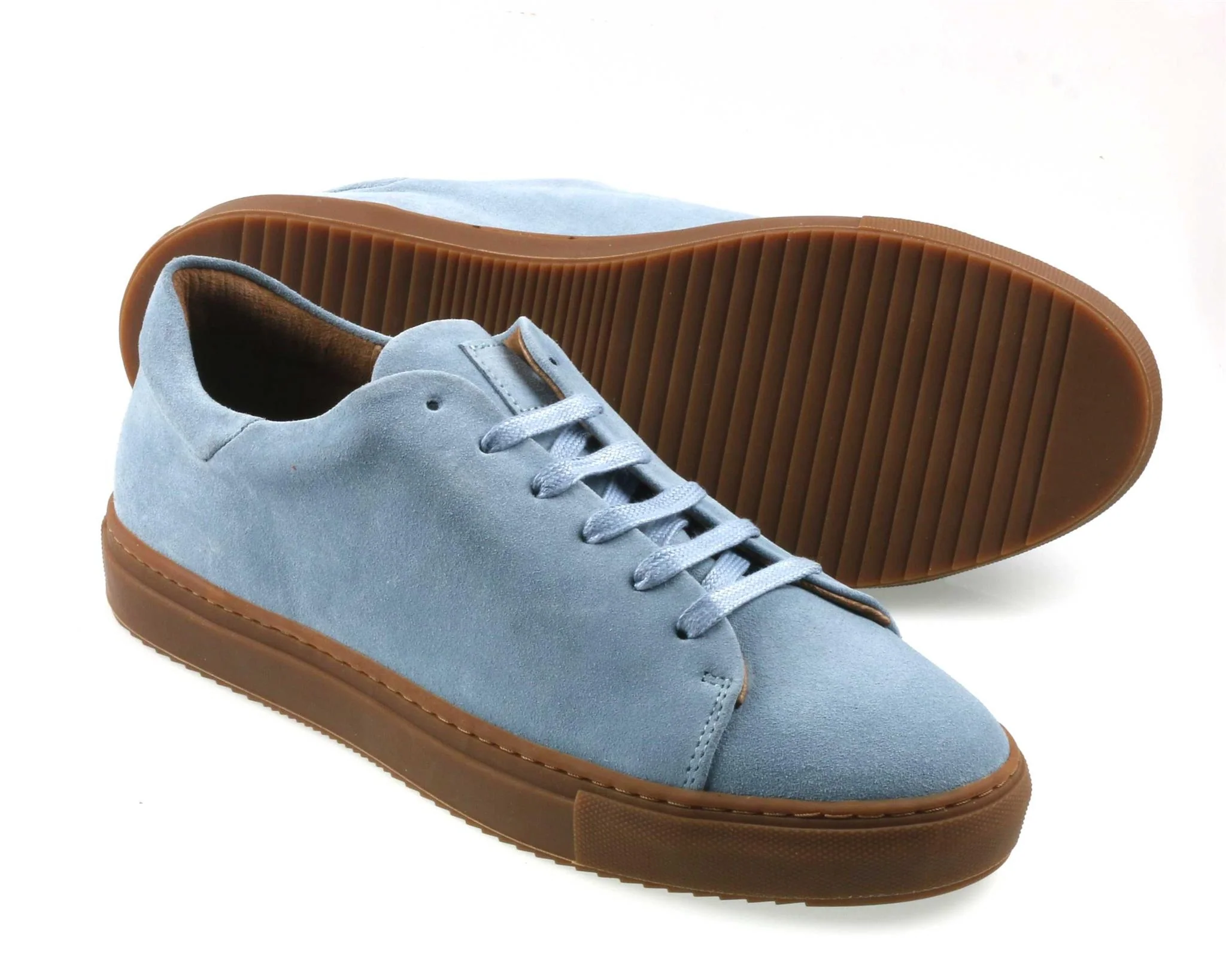 CALIFORNIA Mens Sky Blue Suede Sneakers - Image 2