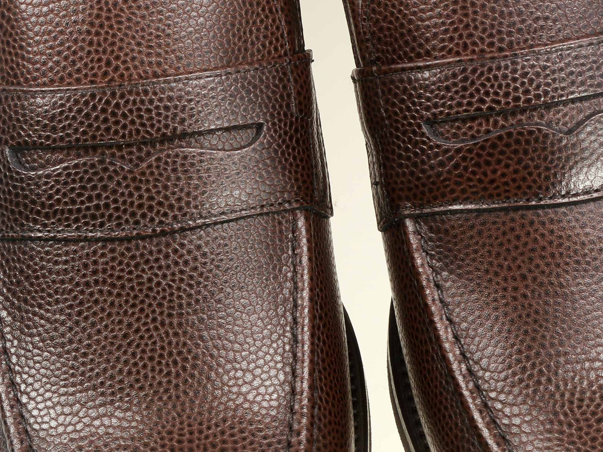 Cam Mens Dark Brown Grain Leather Loafer with Rubber Sole - Image 3