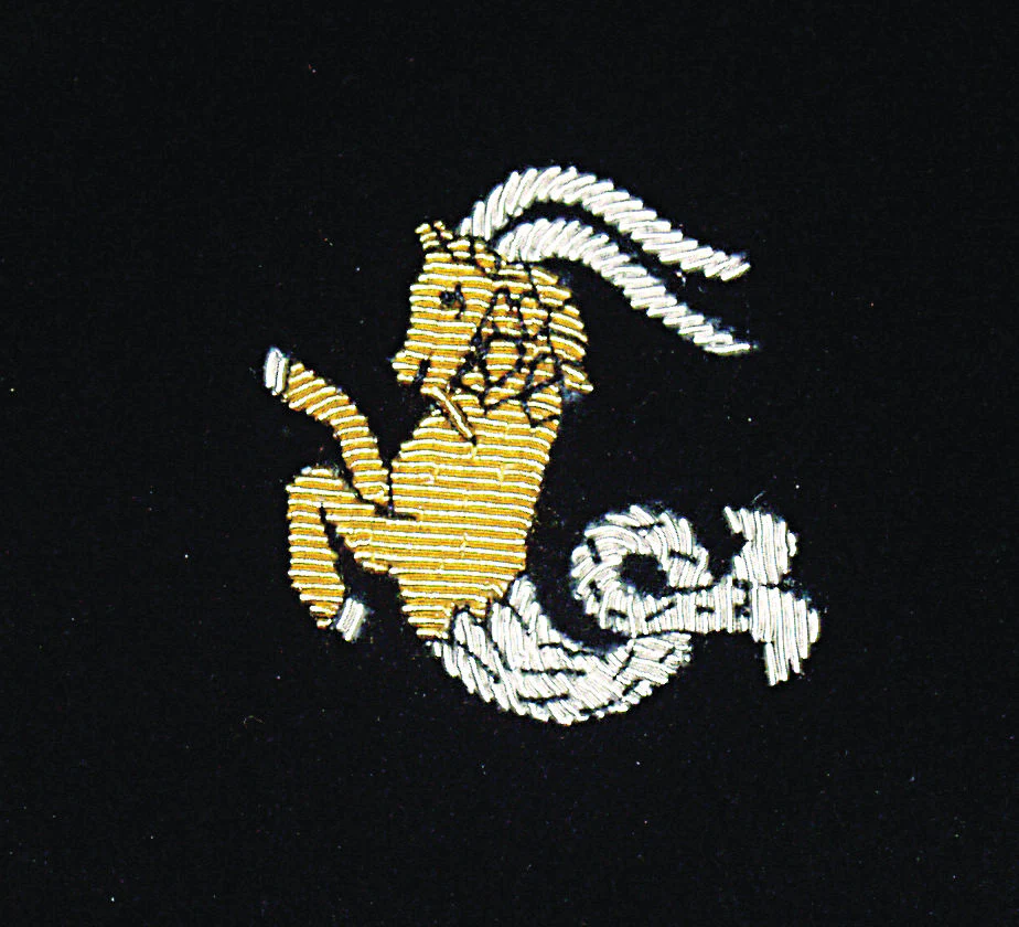 Capricorn Motif Embroidered Velvet Slipper