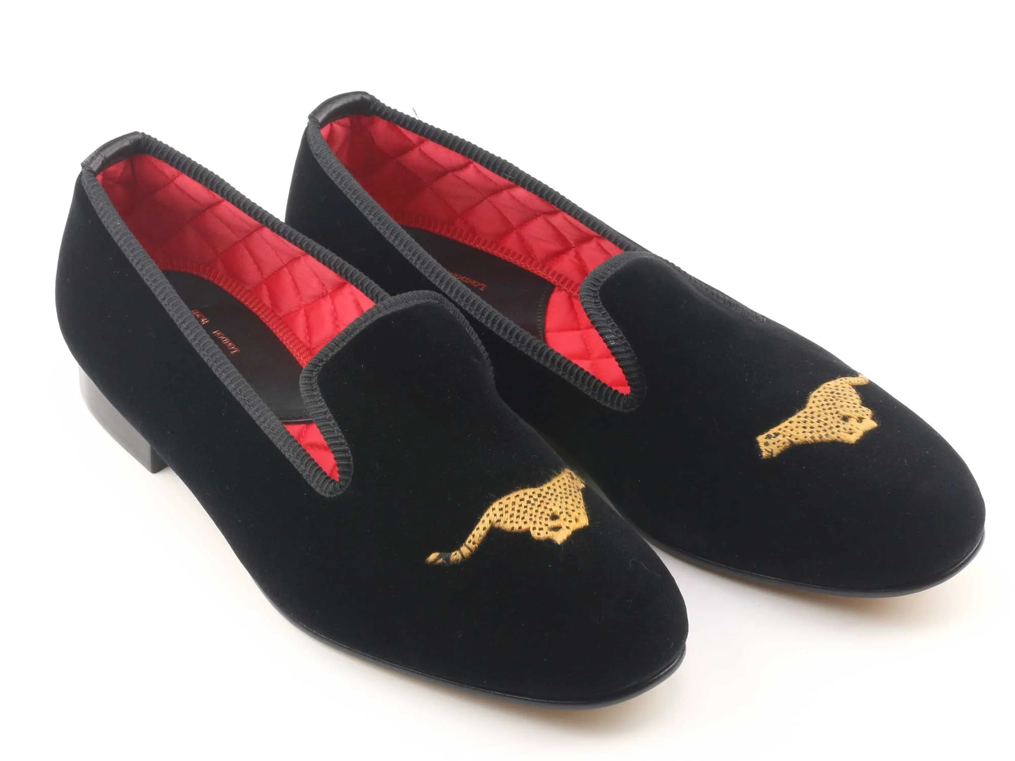 Cheetah Motif Embroidered Velvet Slipper - Image 3