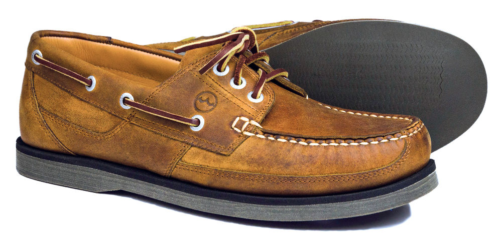 Clipper Mens Sand Nubuck Boat Shoe