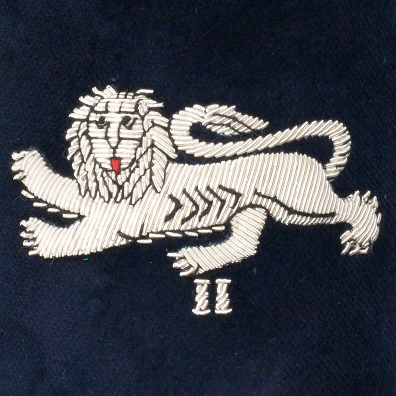 Club Society Motif Velvet Cushion - Image 5