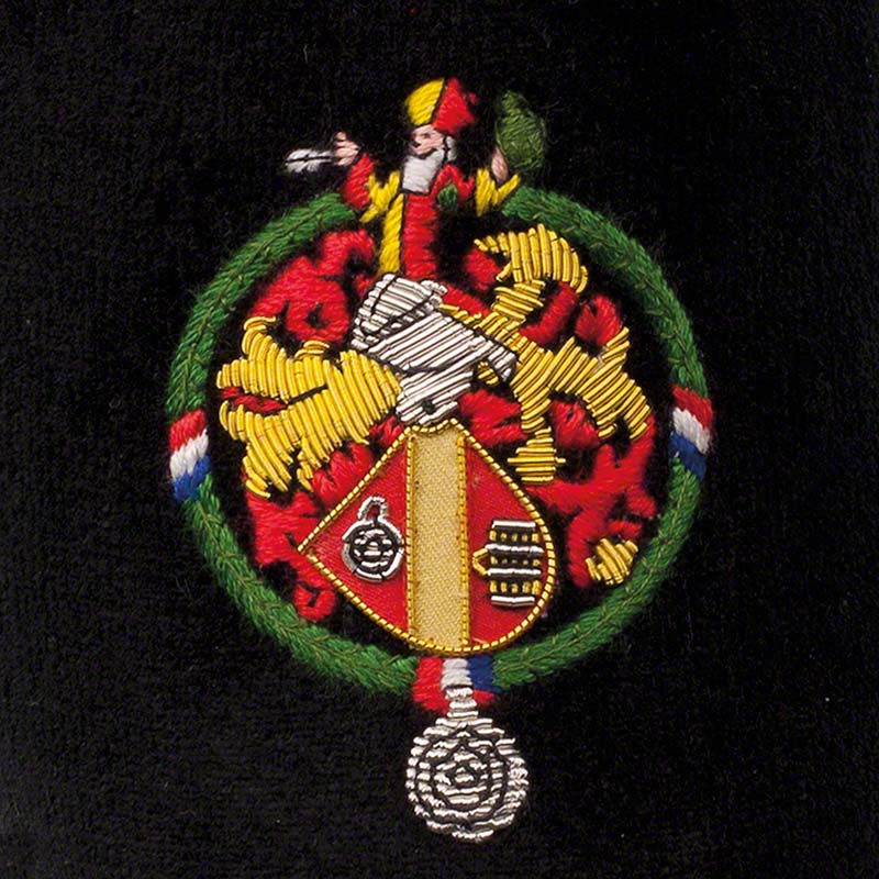 Club Society Motif Velvet Cushion - Image 7