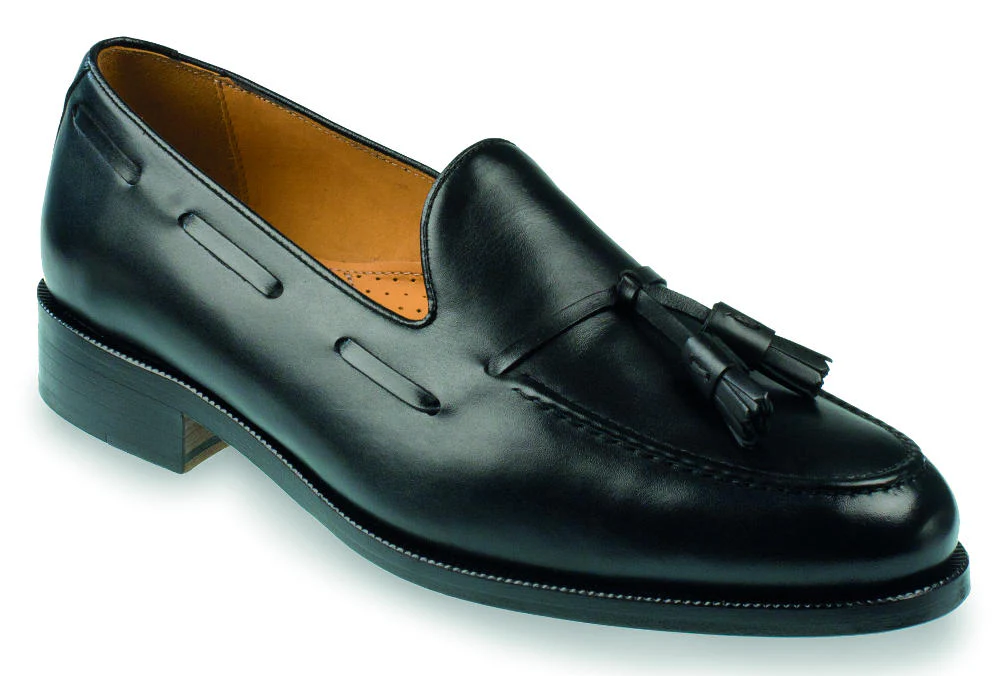 Corfe Mens Black Calf Tassel Loafer