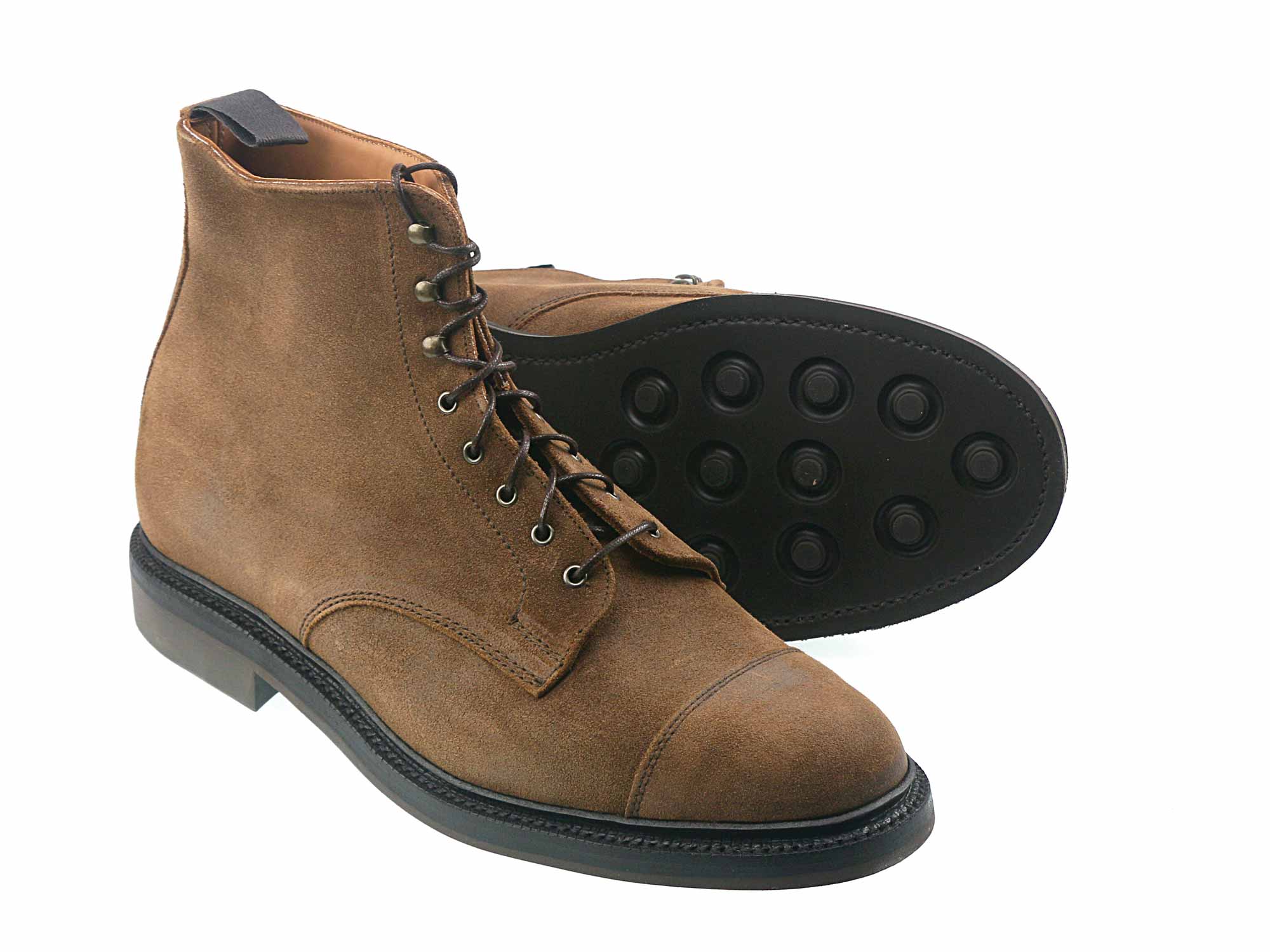 Craig Mens Light Brown Waxy Suede Boot with Rubber Sole