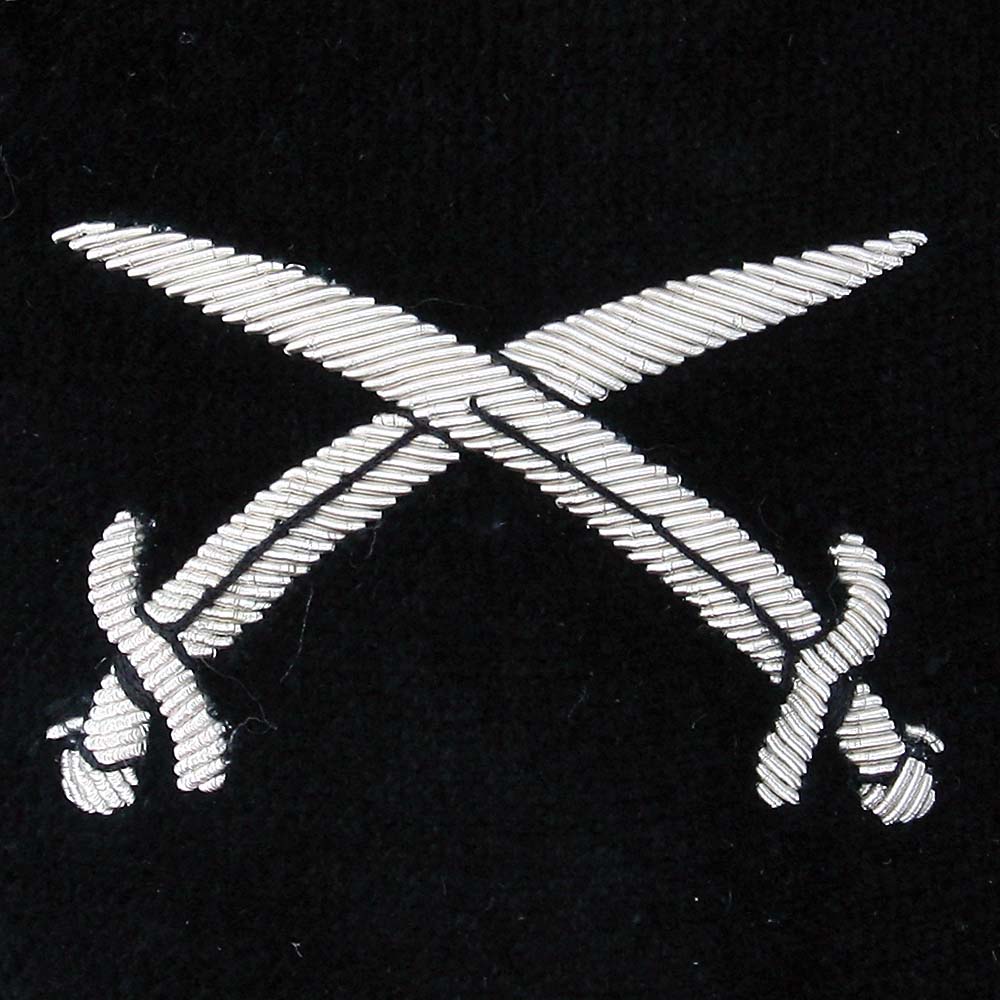 Cutlasses Motif Embroidered Velvet Slipper