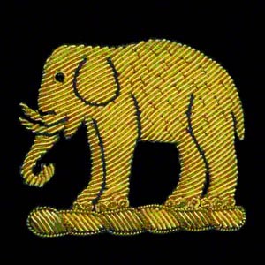 Elephant Motif Embroidered Velvet Slipper - Image 2