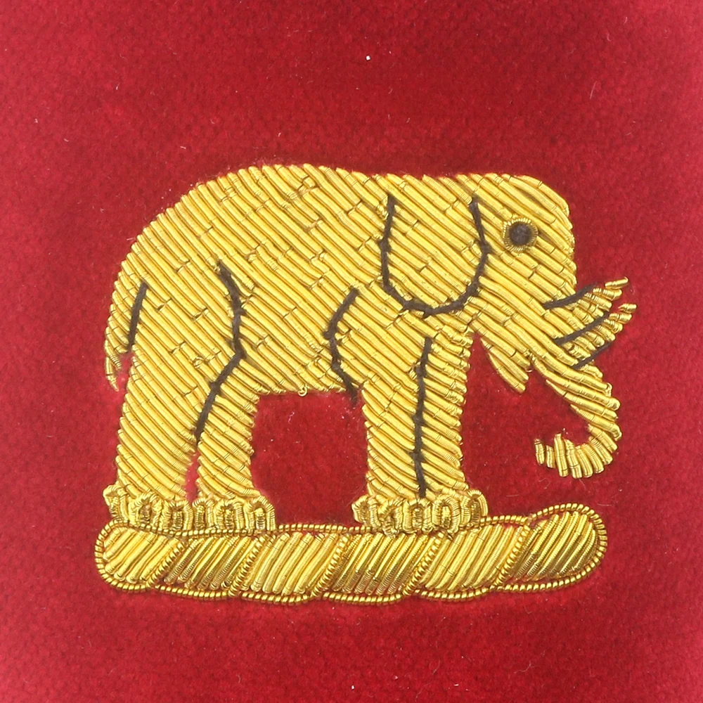 Elephant Motif Embroidered Velvet Slipper - Image 3