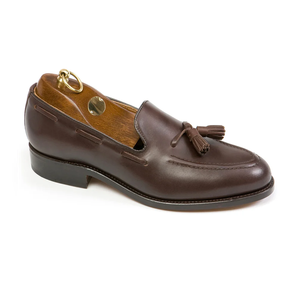 FINCHLEY Brown Leather Tassel Loafer