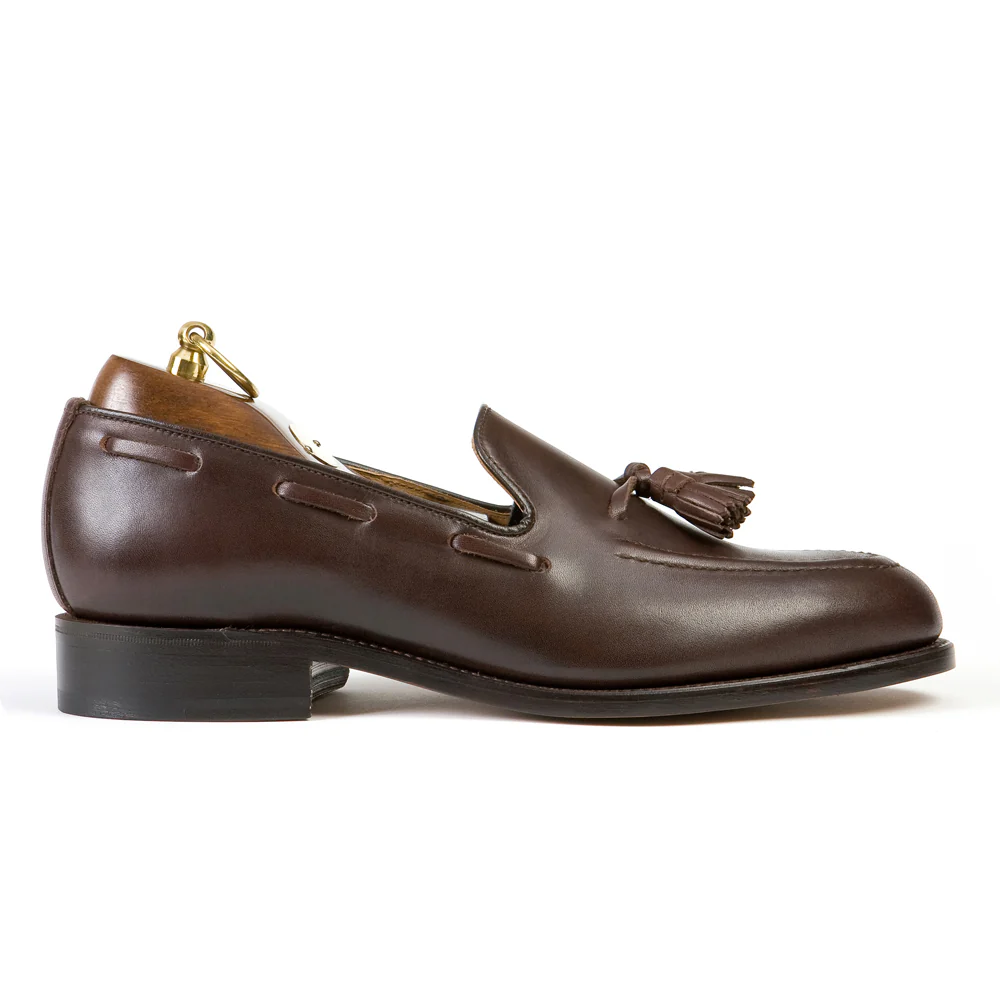 FINCHLEY Brown Leather Tassel Loafer - Image 2