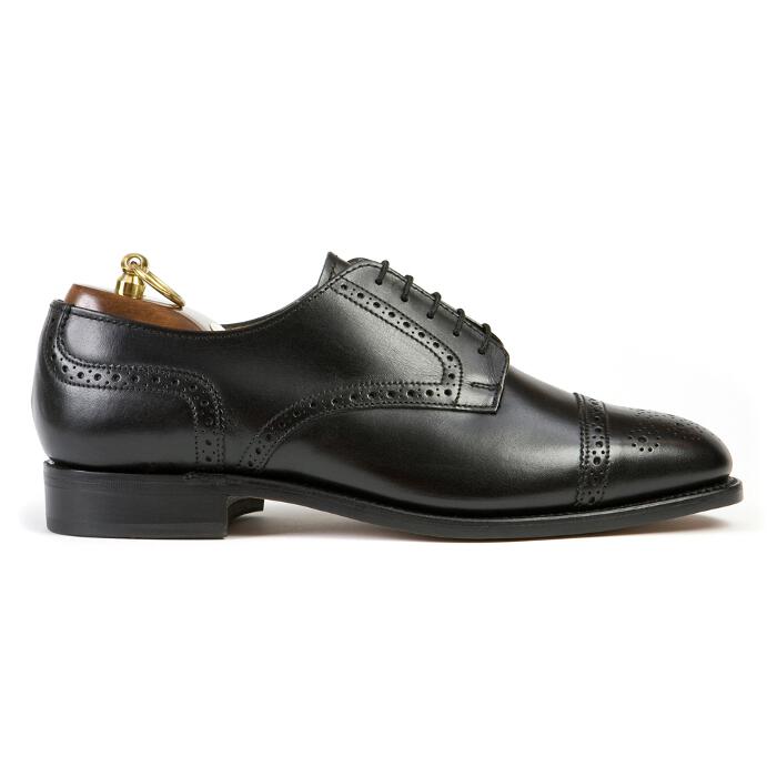 GUILDFORD Extra Wide H Fitting Black Half Brogue Gibson - Image 2