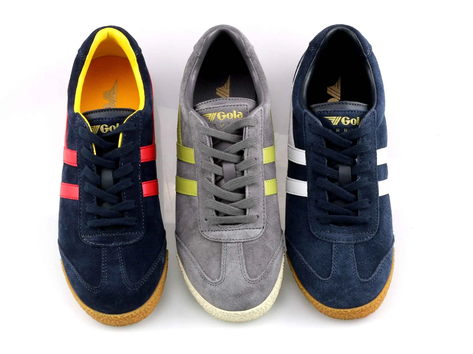 Harrier Ladies Navy Red Suede Classic Trainers - Image 2