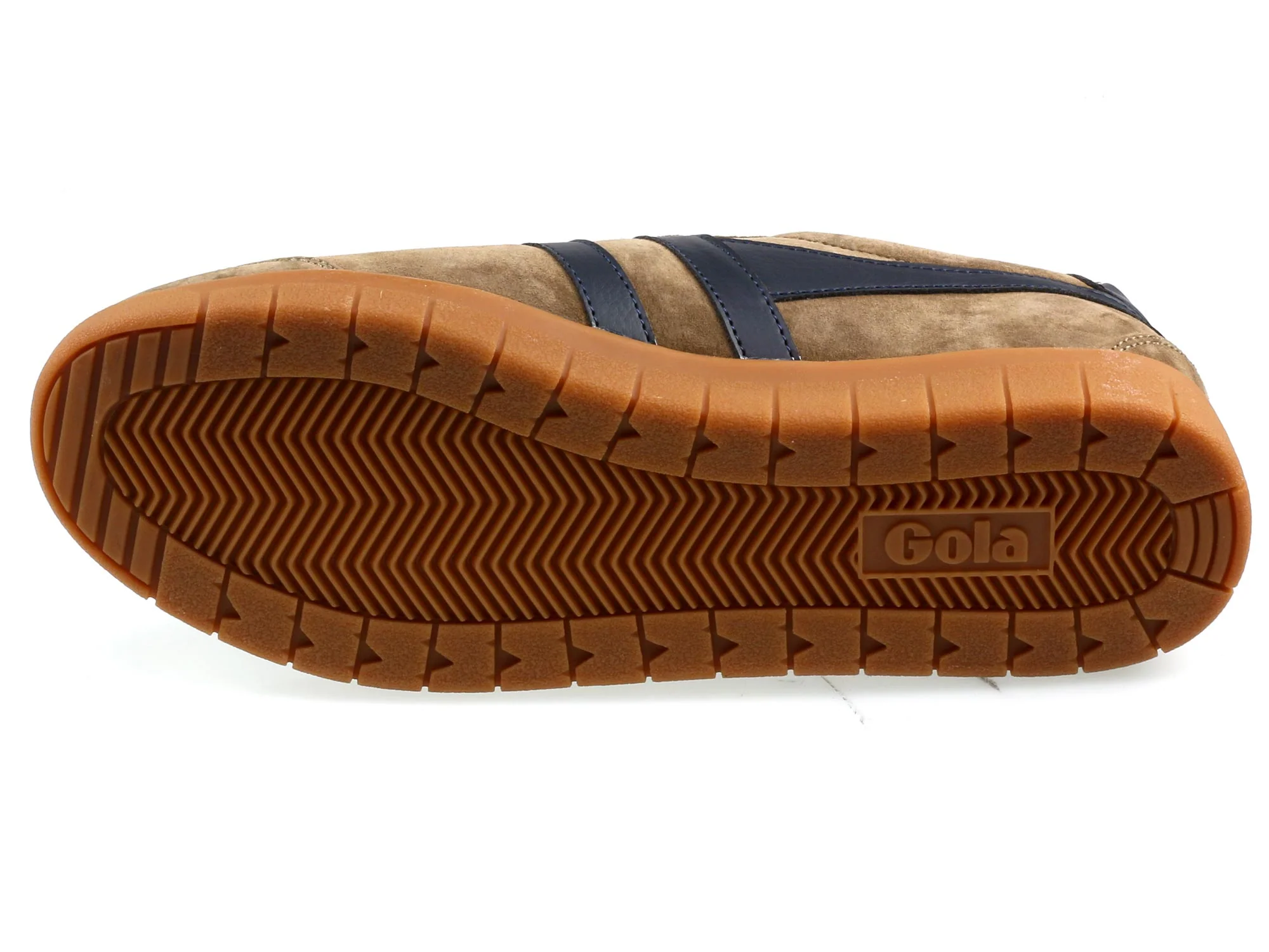 Hurricane Mens Light Brown Navy Suede Classic Trainers - Image 3