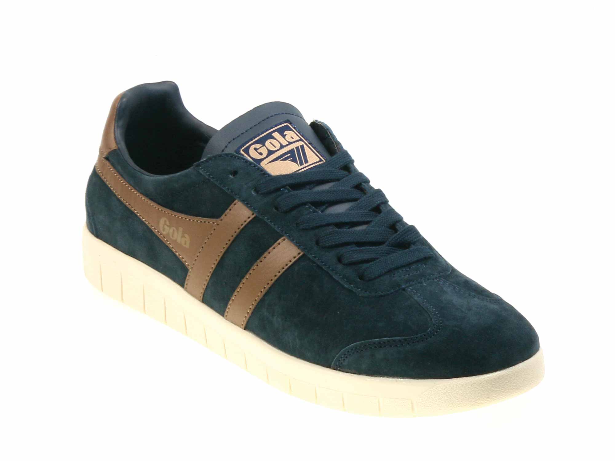 Hurricane Mens Navy Light Brown Suede Classic Trainers