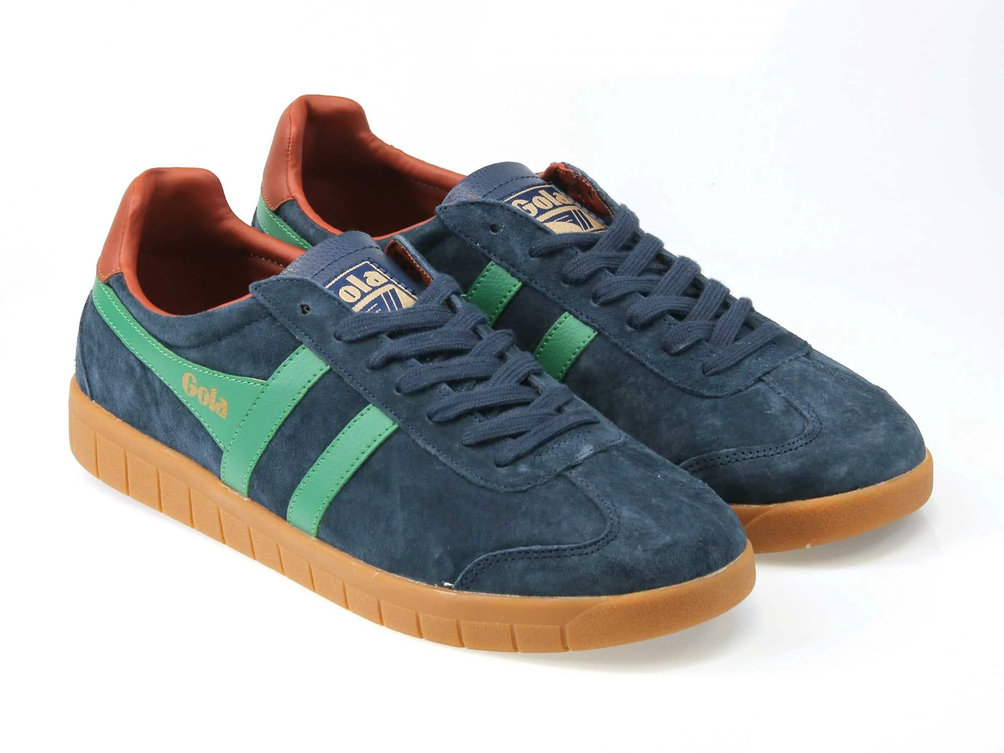 Hurricane Mens Navy Blue Emerald Suede Classic Trainers - Image 2