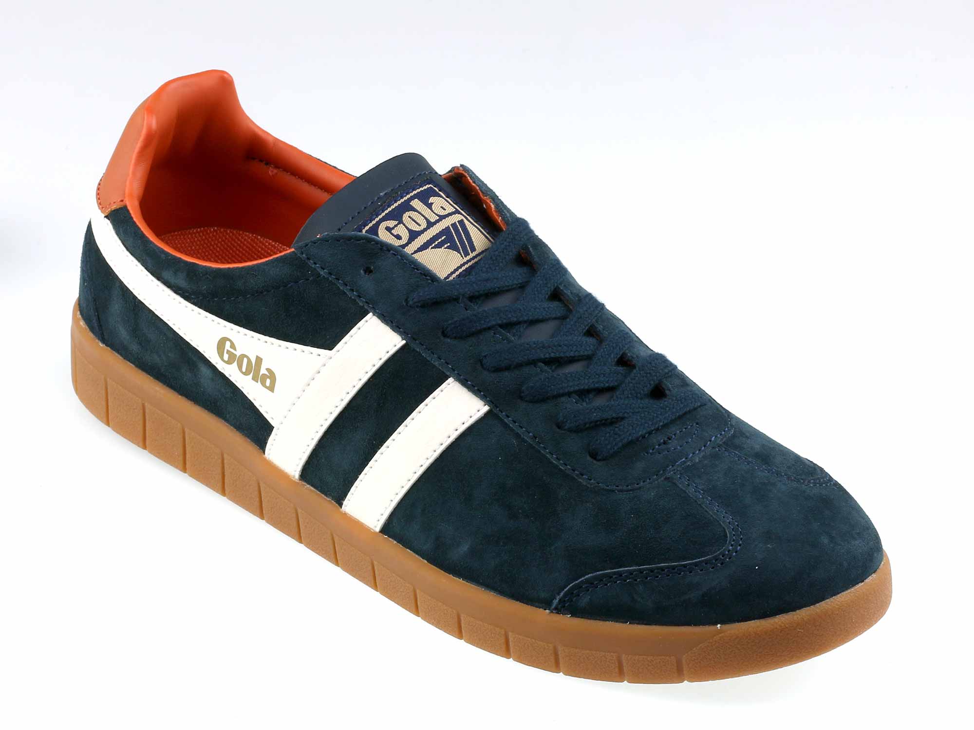 Hurricane Mens Navy White Suede Classic Trainers