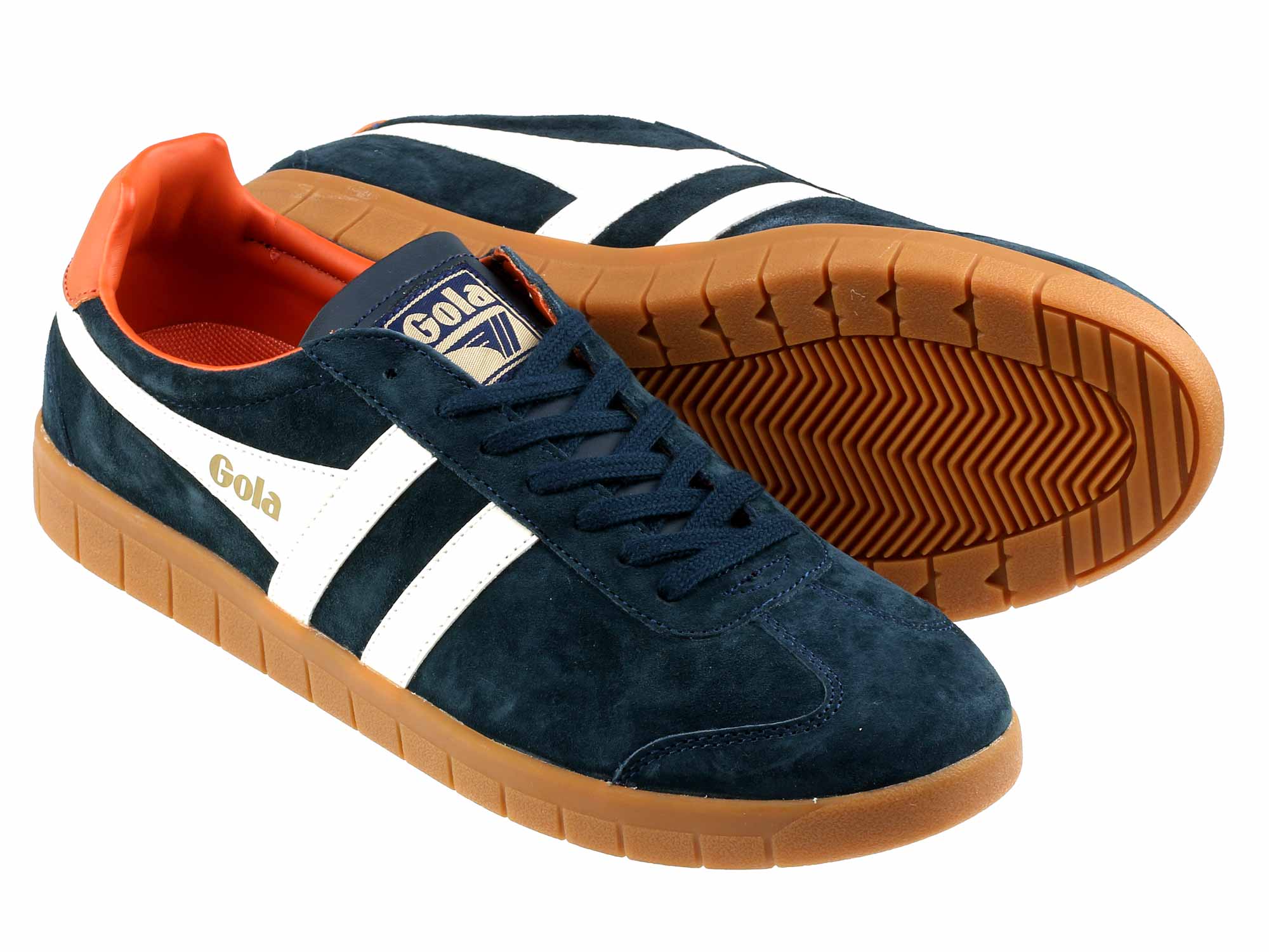 Hurricane Mens Navy White Suede Classic Trainers - Image 2