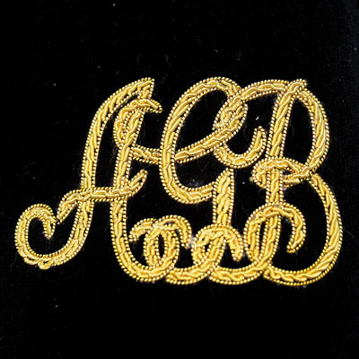Initialled Monogrammed Velvet Slipper - Image 17