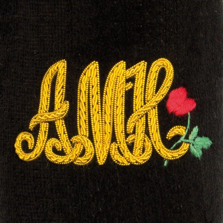 Initialled Monogrammed Velvet Slipper - Image 19
