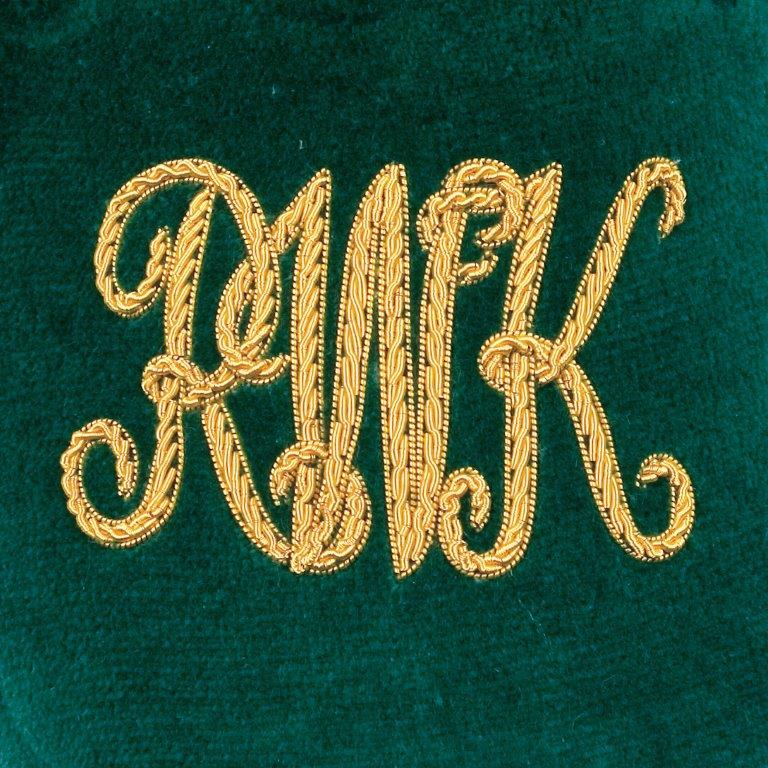 Initialled Monogrammed Velvet Slipper - Image 23