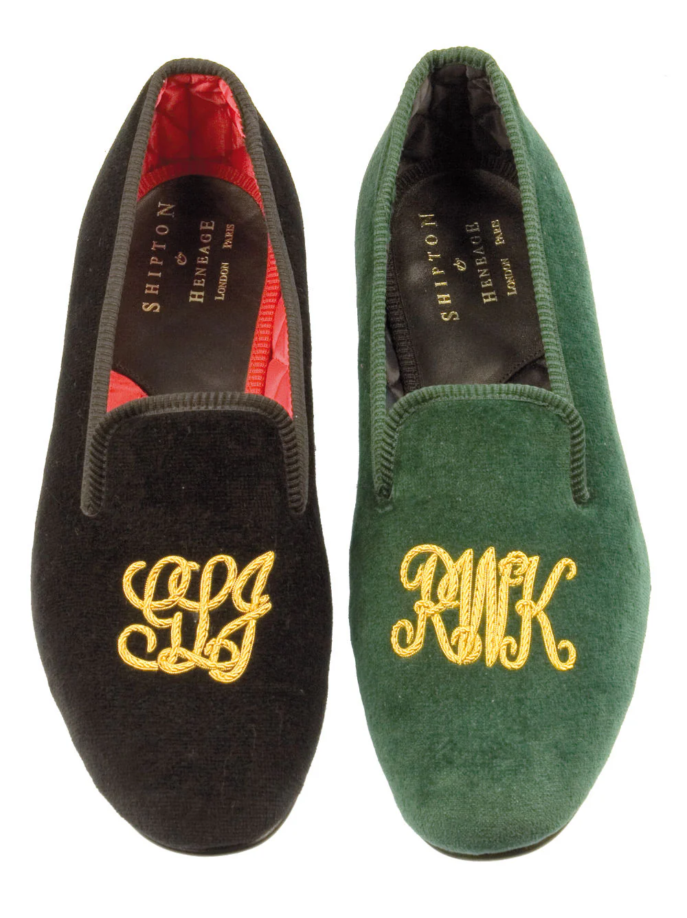Initialled Monogrammed Velvet Slipper - Image 3