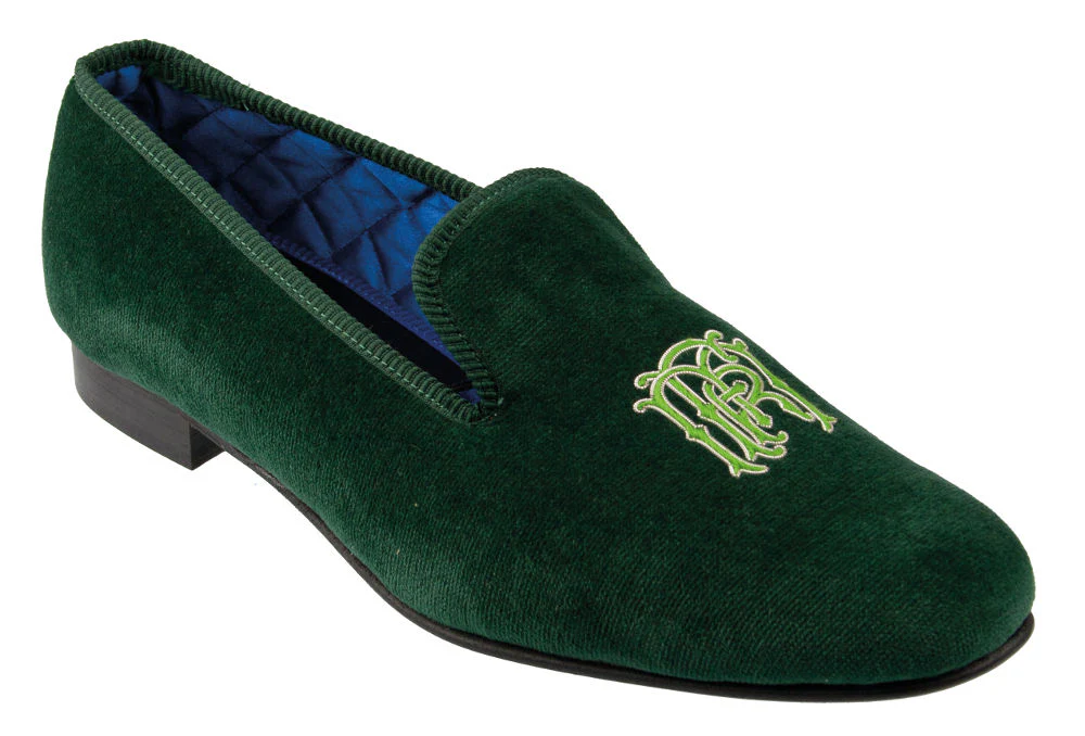 Initialled Monogrammed Velvet Slipper - Image 4