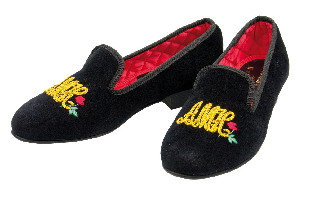 Initialled Monogrammed Velvet Slipper - Image 6