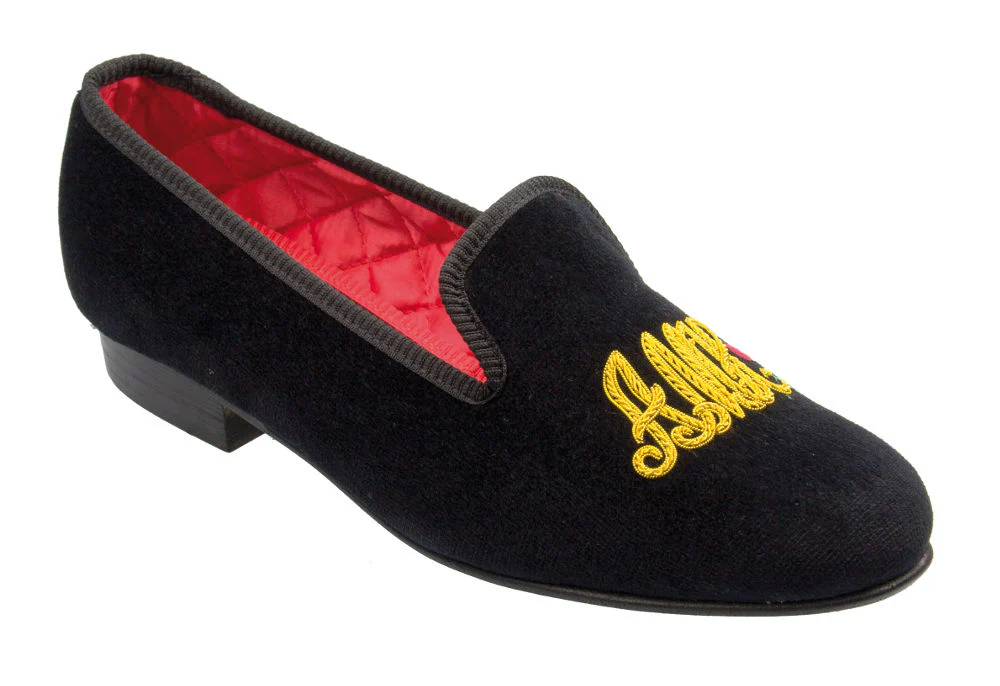 Initialled Monogrammed Velvet Slipper - Image 7
