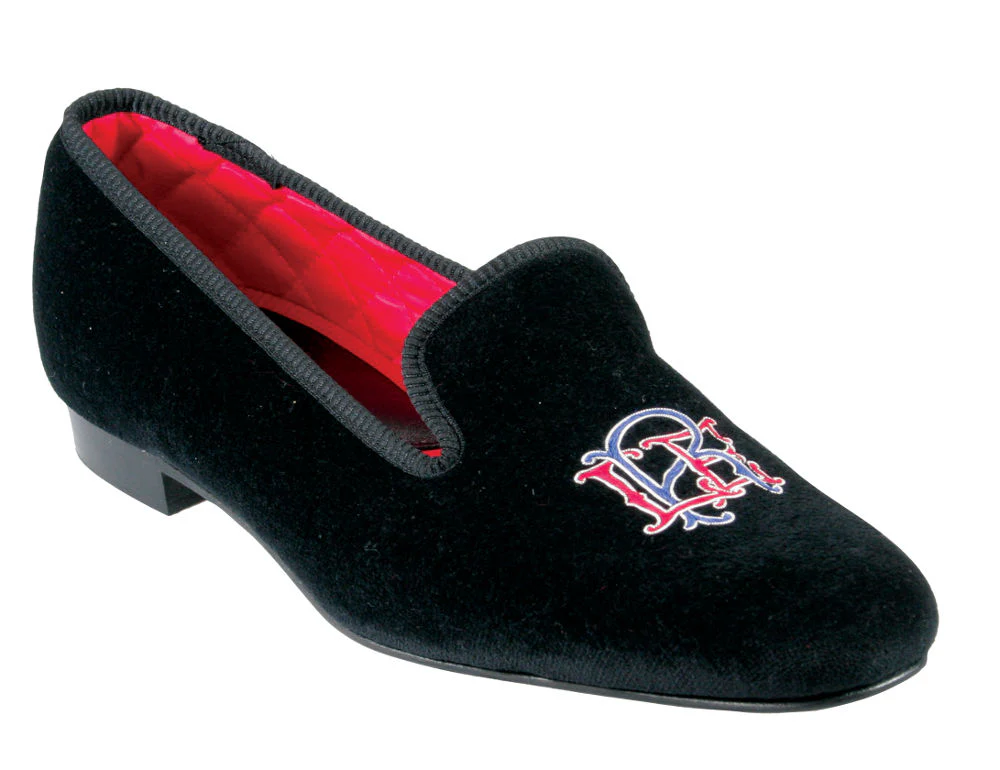 Initialled Monogrammed Velvet Slipper - Image 8