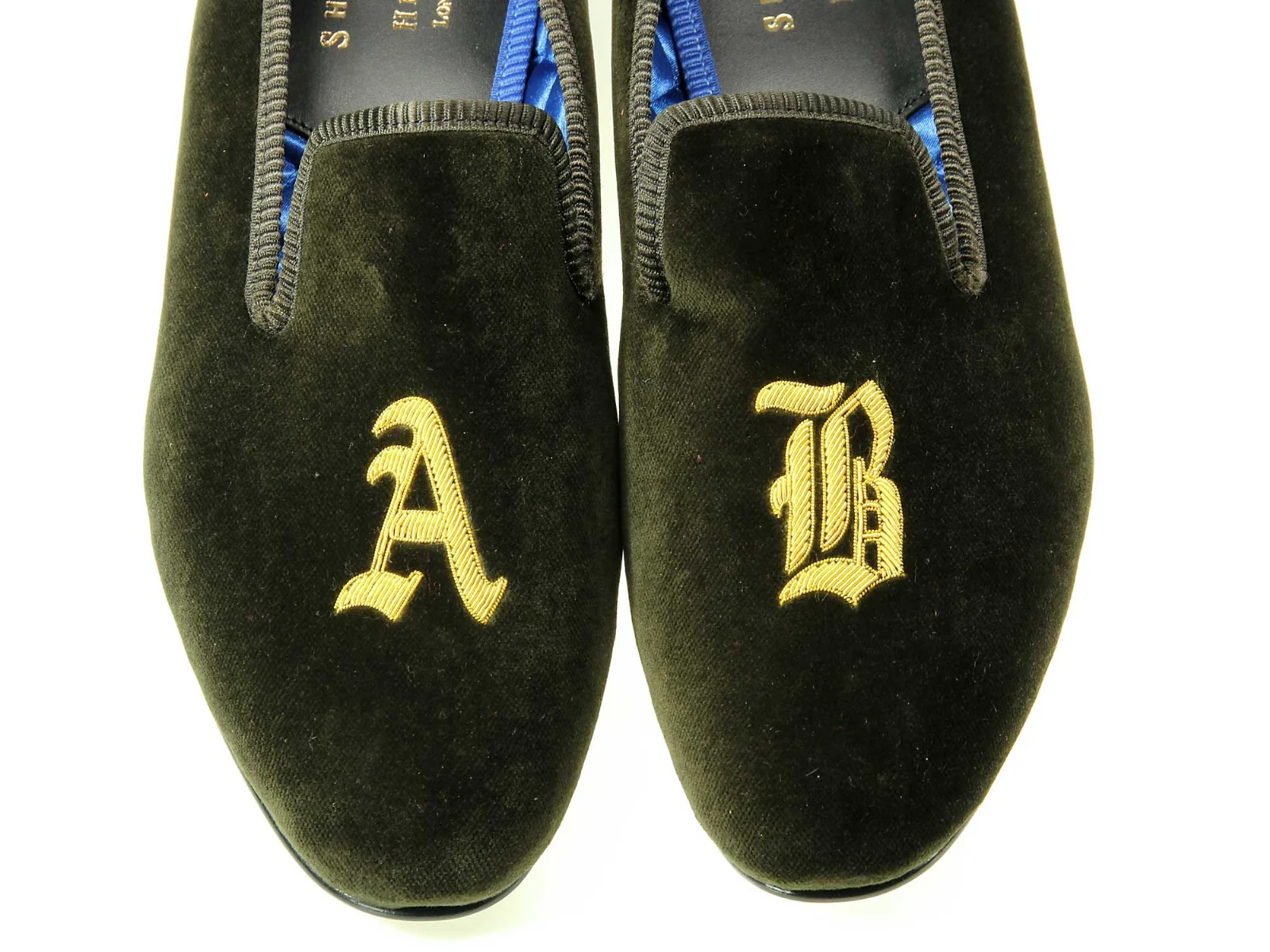 Initialled Monogrammed Velvet Slipper - Image 9