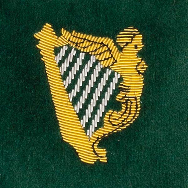 Irish Harp Motif Embroidered Velvet Slipper - Image 2