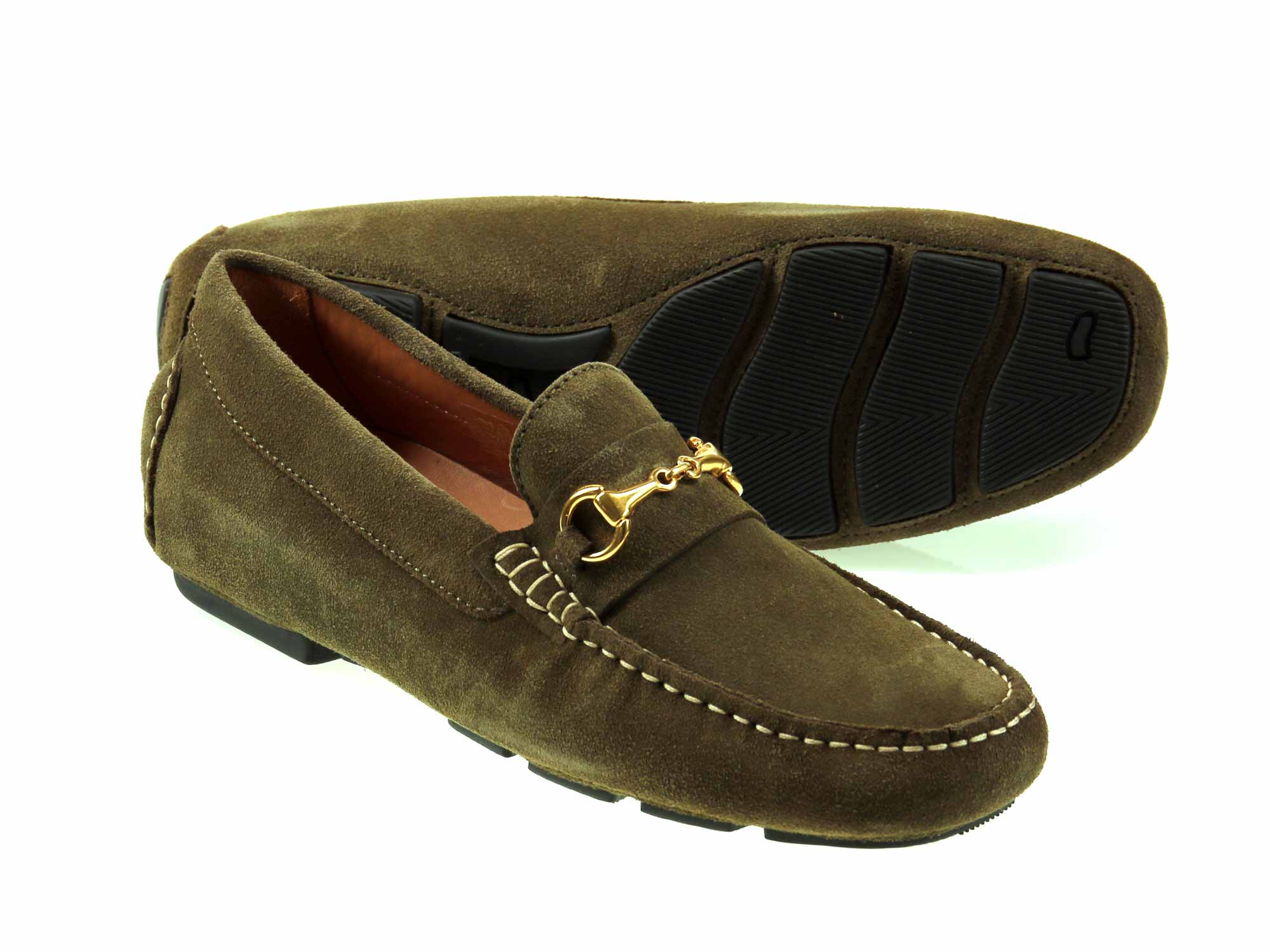 ISOLA Mens Green Khaki Suede Driving Shoe - Image 2