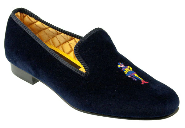Joker Motif Embroidered Velvet Slipper